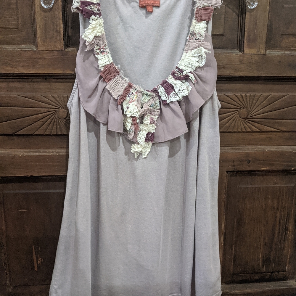 Anthropologie Lavender Ruffle Tank Top